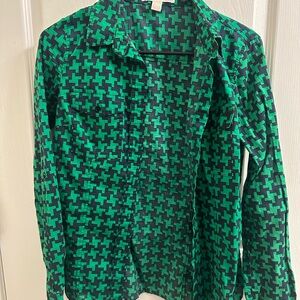 MICHAEL Michael Kors Green and Black Geometric Shirt